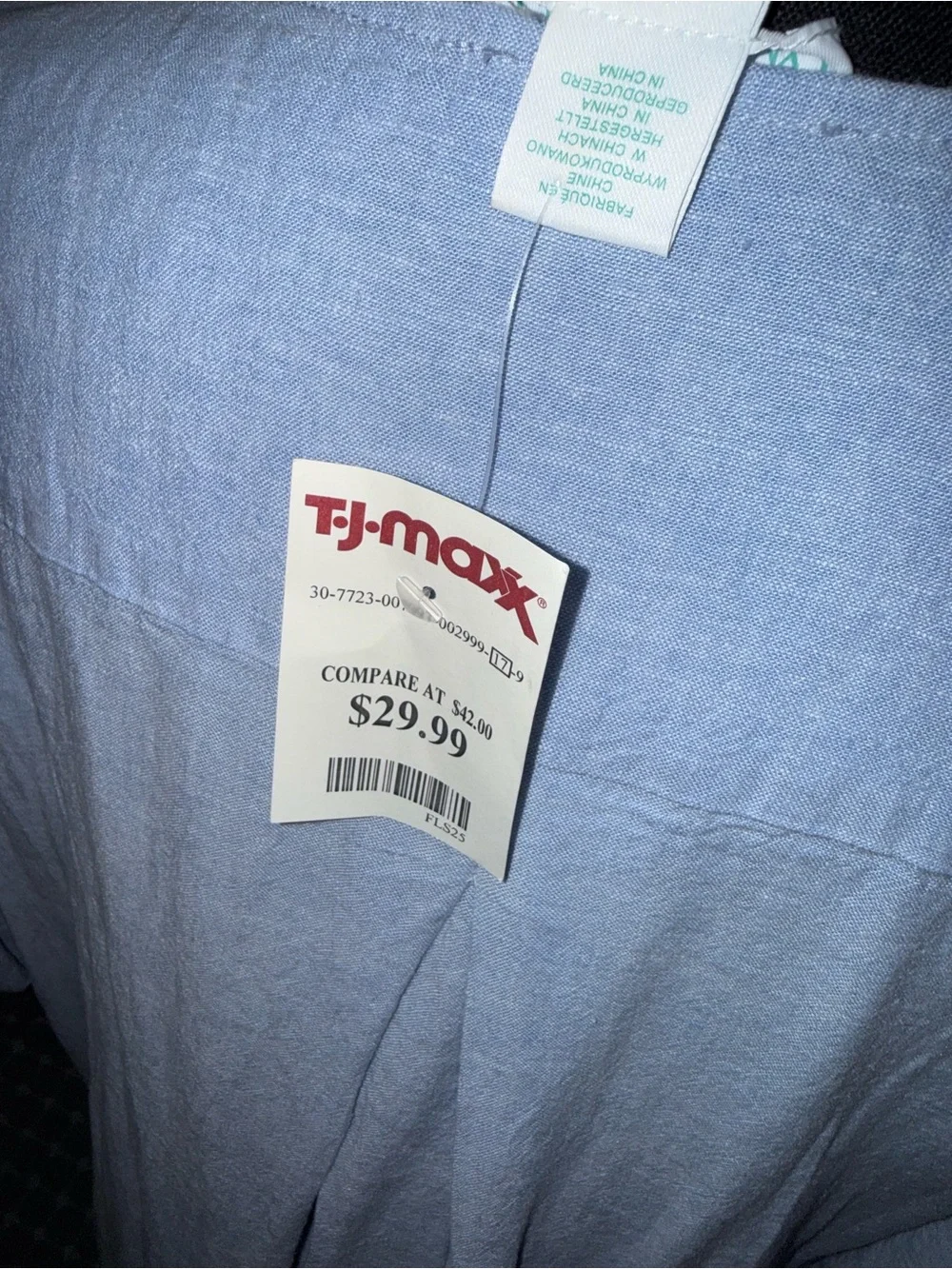 New Cynthia Rowley Pale Blue Linen Dress - Picture 7 of 8